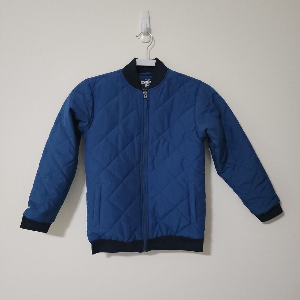 Oshkosh B'gosh Boys Quilted Bomber Jacket Outdoor Blue Size 10/12